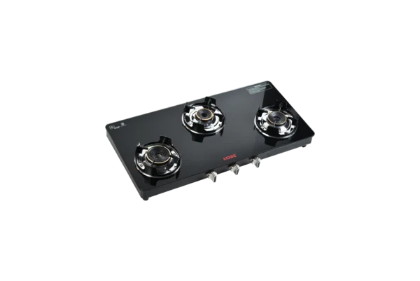 Kobe HEXA 5G Series 3B B/K 77cm Cooktop with Super Big, Medium & Small Burner | Optional Auto Ignition