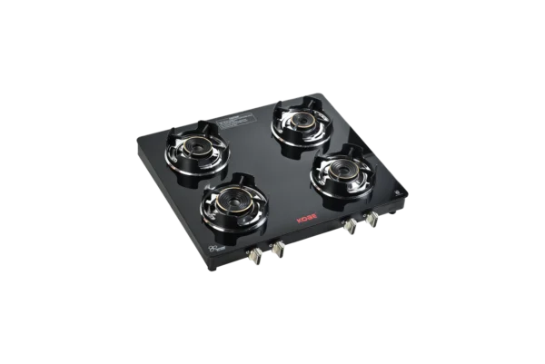 Kobe HEXA 5G Series 4B B/W-BK 63.5cm Cooktop with Super Big, 2 Medium & Small Burner | Optional Auto Ignition