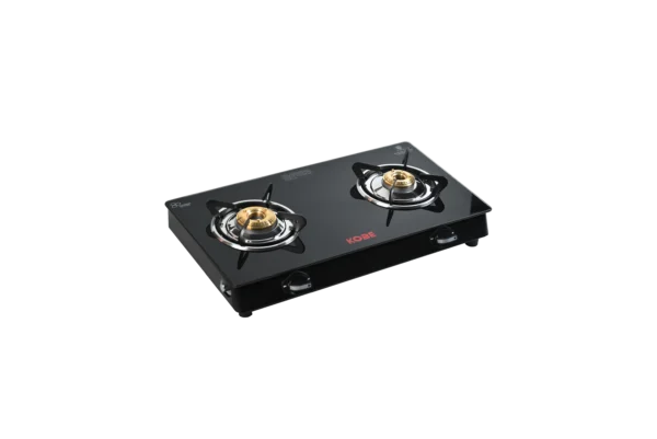Kobe INOX 2B B/W-BK Cooktop with Medium & Small Burner | Optional Auto Ignition