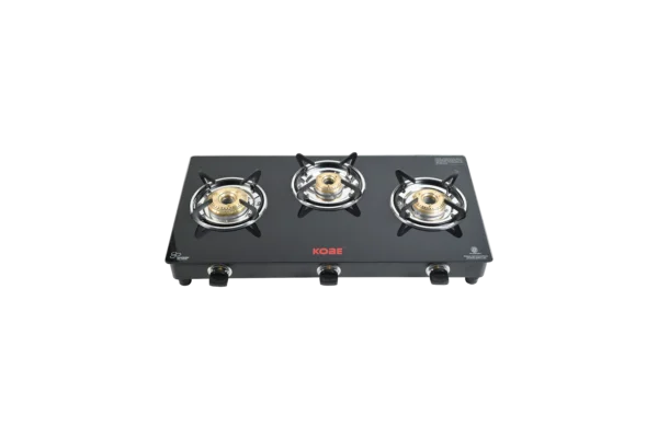 Kobe INOX 3B B/W-BK Cooktop with Super Big, Medium & Small Burner | Optional Auto Ignition - Image 2
