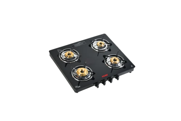 Kobe INOX 4B B/W-BK Cooktop with 2 Medium & Small Burner | Optional Auto Ignition