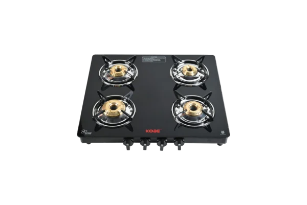 Kobe INOX 4B B/W-BK Cooktop with 2 Medium & Small Burner | Optional Auto Ignition - Image 2