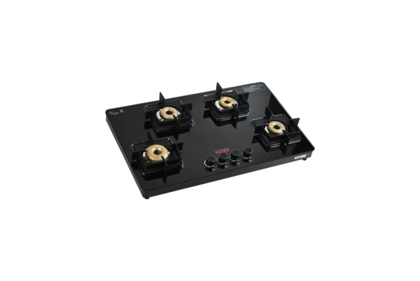 Kobe LAVA 4BR B/K 80cm 4 Burner Cooktop with Forged Brass Burners & Optional Auto Ignition