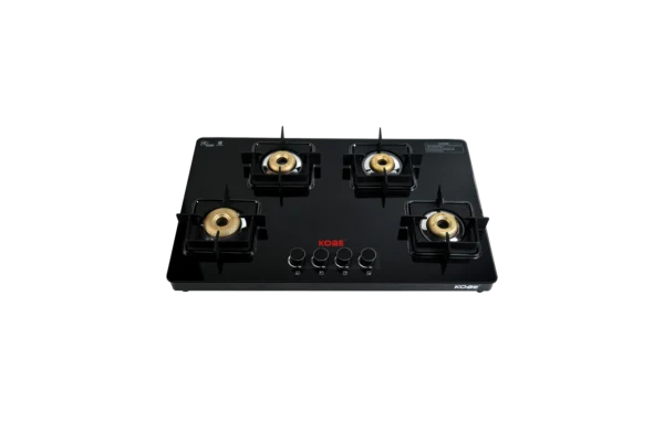 Kobe LAVA 4BR B/K 80cm 4 Burner Cooktop with Forged Brass Burners & Optional Auto Ignition - Image 2