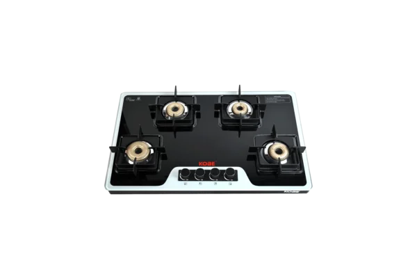 Kobe LAVA 4BR B/W 80cm 4 Burner Cooktop with Forged Brass Burners & Optional Auto Ignition - Image 2