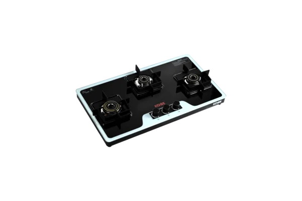Kobe LAVA DX 3BR B/W 77cm 3 Burner Cooktop with Forged Brass Burners & Optional Auto Ignition