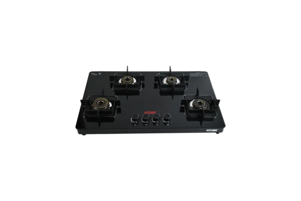 Kobe LAVA DX 4BR B/K 80cm 4 Burner Cooktop with Forged Brass Burners & Optional Auto Ignition - Image 2