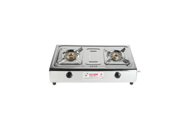 Kobe SHINE SS DX 2B Cooktop with Brass Burners | ISI Marked | Stainless Steel Body & Die-Cast Mixing Tubes - Image 2