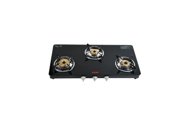 Kobe SWIFT 3B B/W-BK 77cm Cooktop with Super Big, Medium & Small Burner | SS Double Drip Tray | Optional Auto Ignition - Image 2